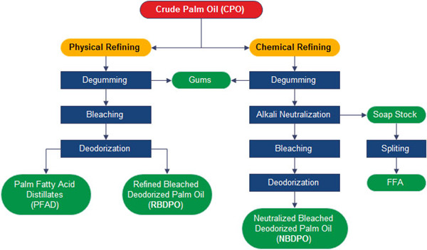 palm oil refinery process flow chart